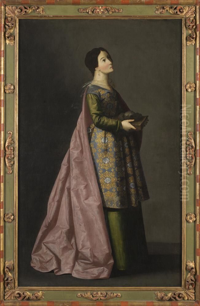 Saint Emerentiana (Santa Emerenciana) Oil Painting by Francisco De Zurbaran