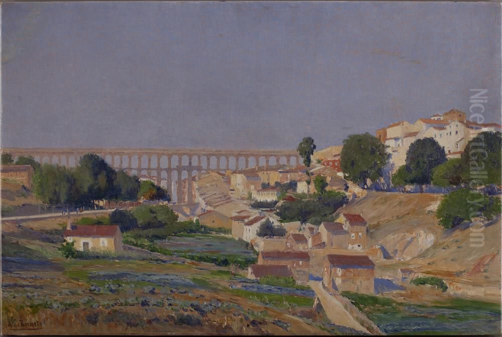Segovia from the Boceguillas Road Oil Painting by Aureliano Beruete