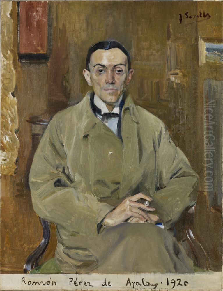 Ramon Perez de Ayala Oil Painting by Joaquin Sorolla