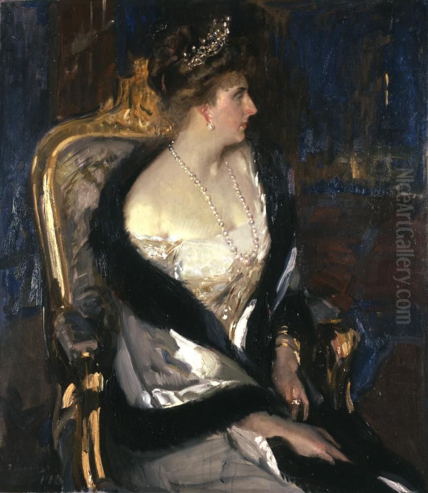 Victoria Eugenia, Queen of Spain Oil Painting by Joaquin Sorolla