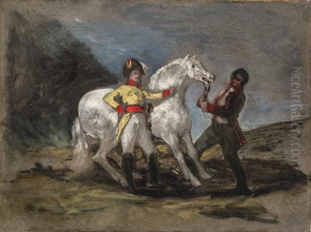 Oficial de los Dragones del Rey Oil Painting by Francisco Goya Fuendetodos