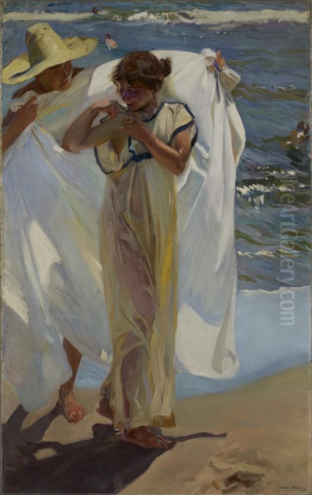 After the Bath Oil Painting by Joaquin Sorolla