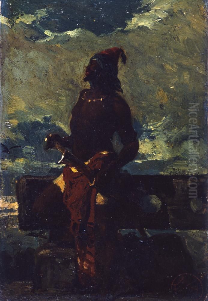 A Moor (Askari) Oil Painting by Maria Fortuny Marsal
