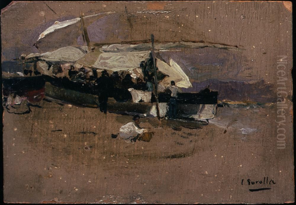 Sketch of Boats Oil Painting by Joaquin Sorolla