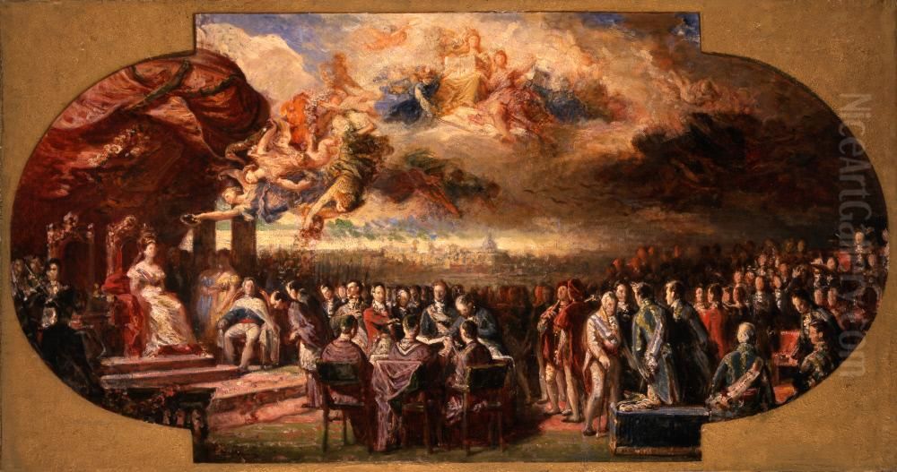 Sketch for the Allegory of the Cortes of 1834 Oil Painting by Raimundo de Madrazo y Garreta