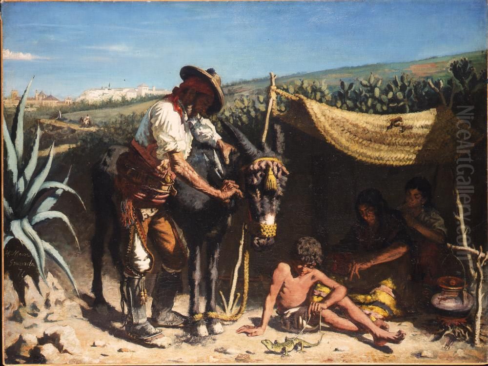 Spanish Gypsies in Granada Oil Painting by Harry Humphrey Moore