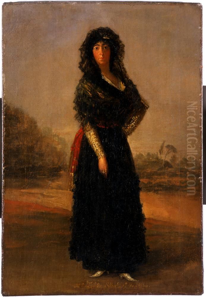 The Duchess of Alba, Sketch Oil Painting by Francisco Goya Fuendetodos
