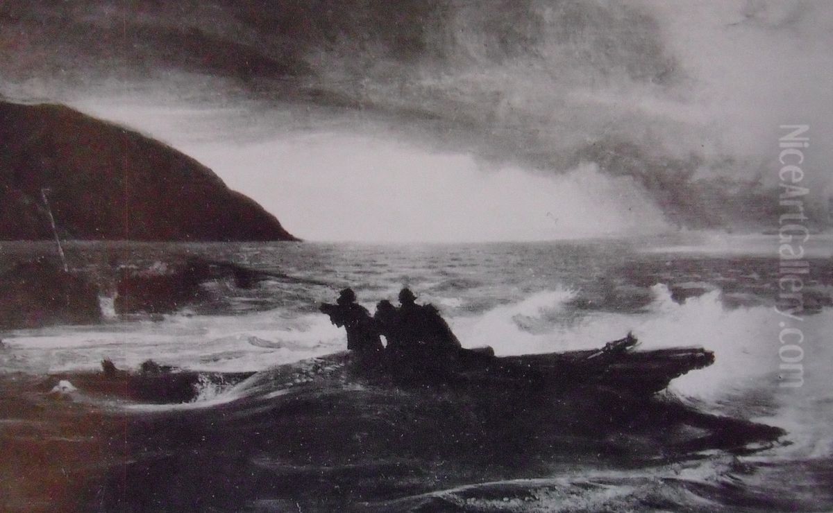 Storm on the Volga. Oil Painting by Repin Iliya