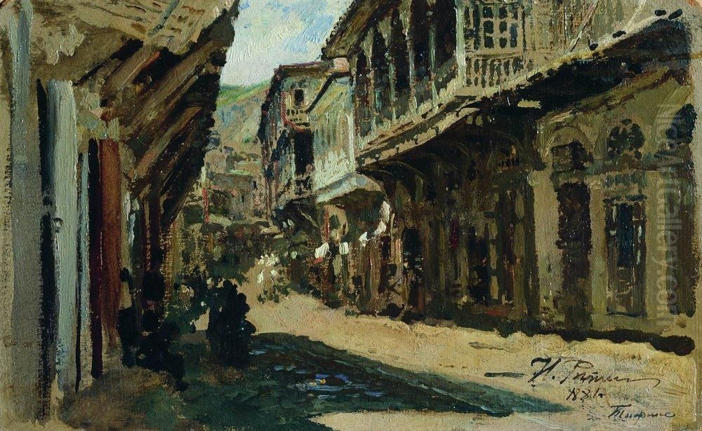 Street in Tiflis Oil Painting by Repin Iliya