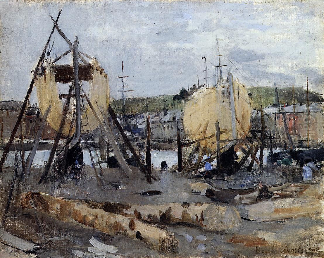 Bateaux en construction Oil Painting by Berthe Morisot