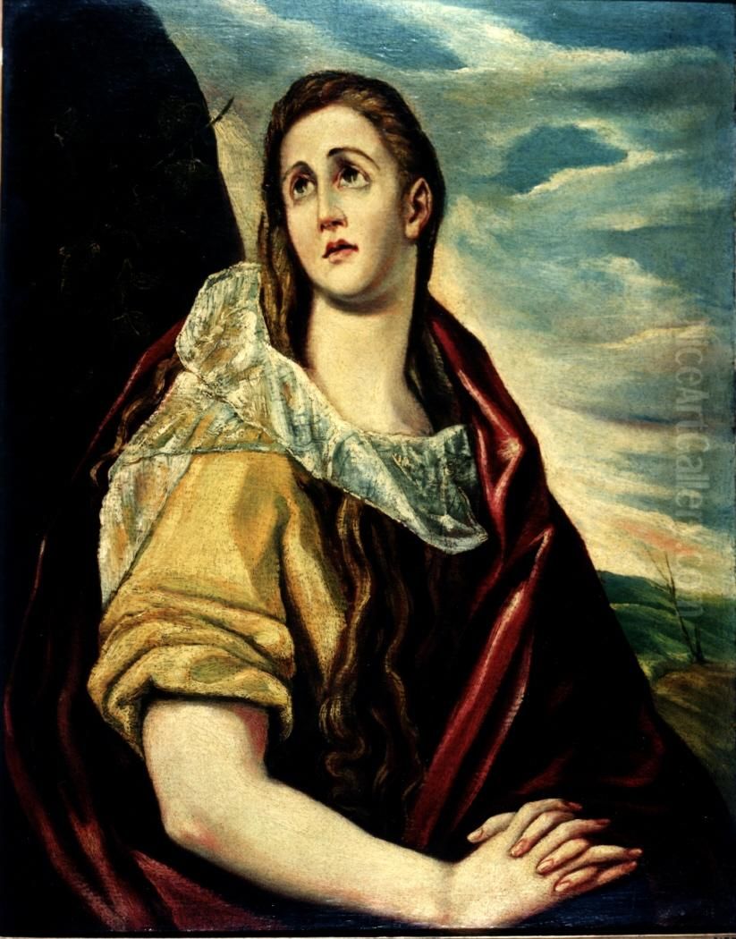 Penitent Magdalene Oil Painting by El Greco