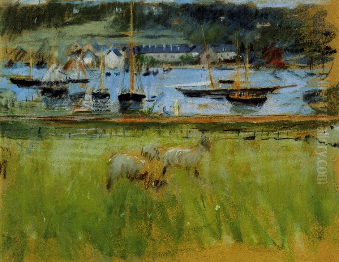 Bassin du port de Fecamp Oil Painting by Berthe Morisot