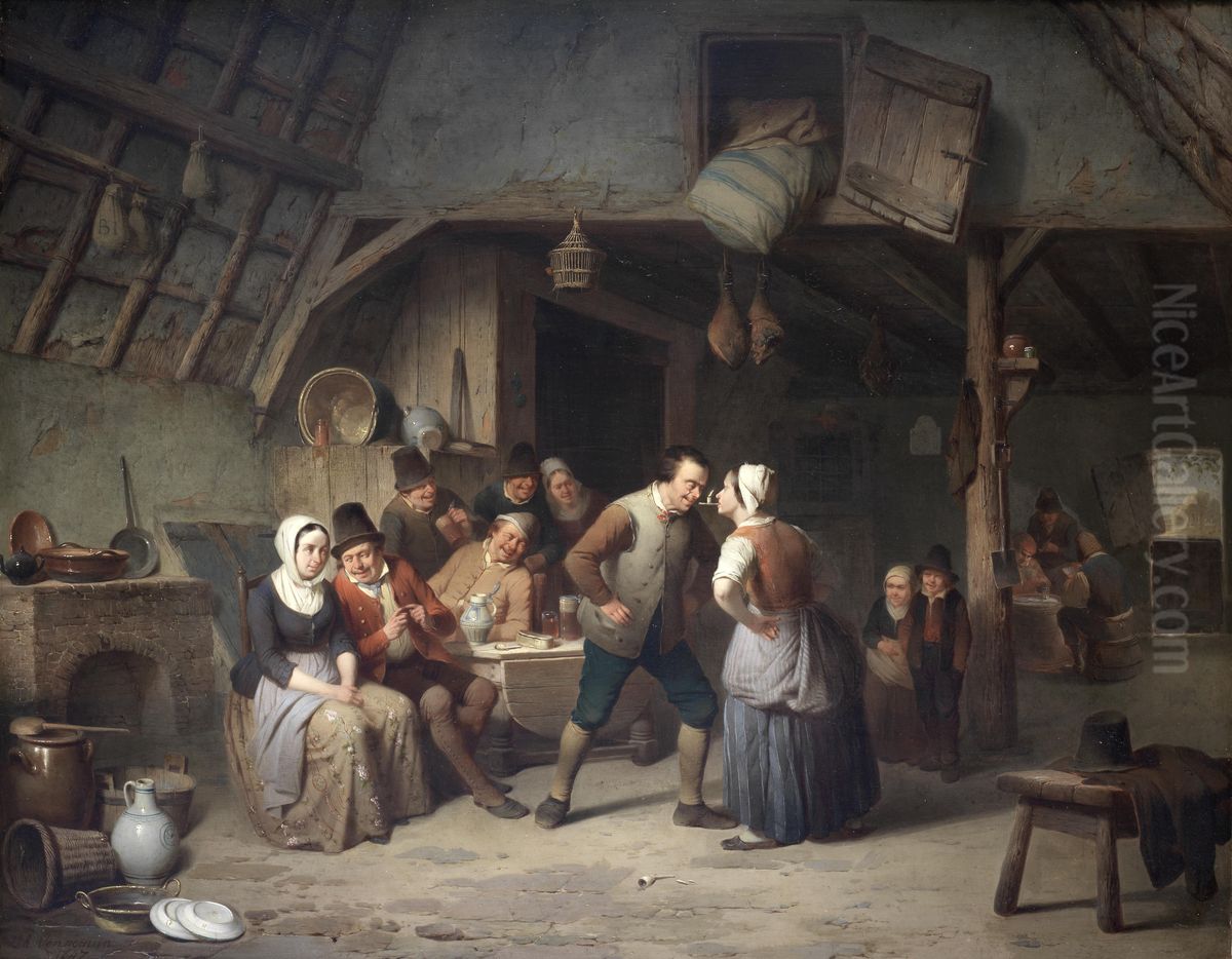 Passing the candle Oil Painting by Charles Venneman