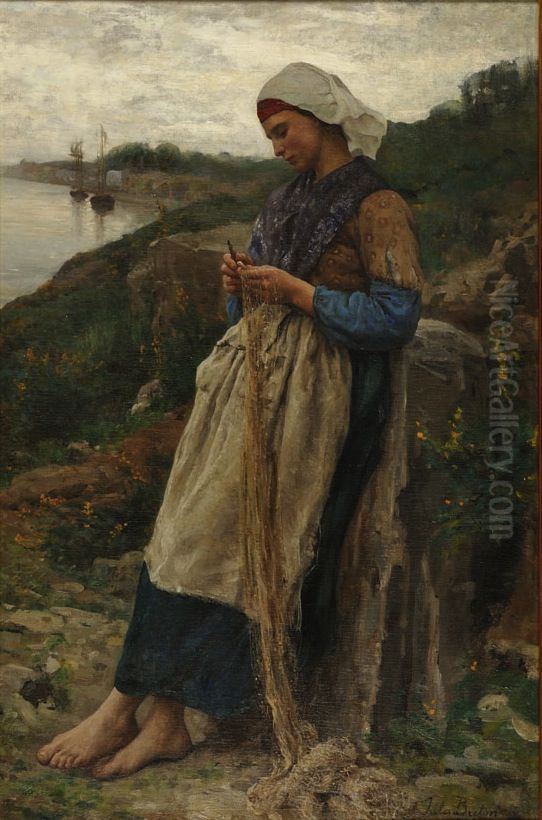 A Fisherman's Daughter Oil Painting by Jules Breton