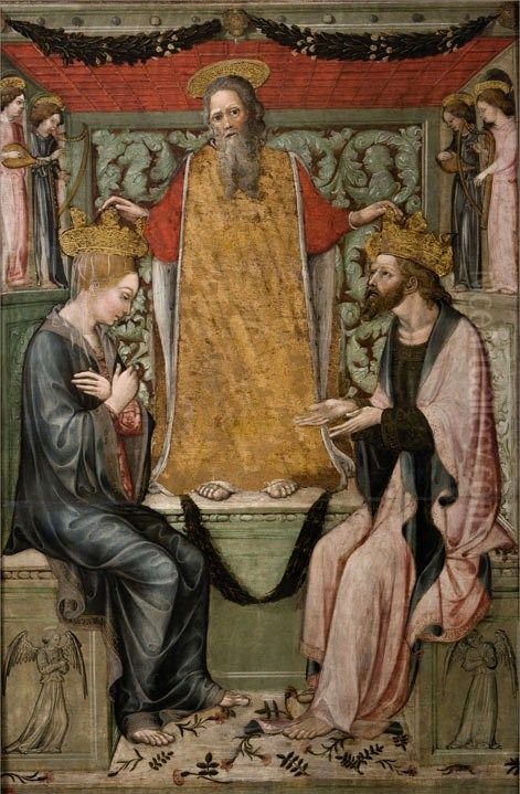 Coronation of Christ and the Virgin by God the Father Oil Painting by Bonifacio Bembo