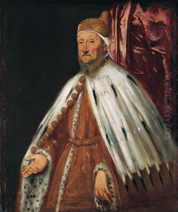 Portrait of Doge Pietro Loredan Oil Painting by Jacopo Tintoretto