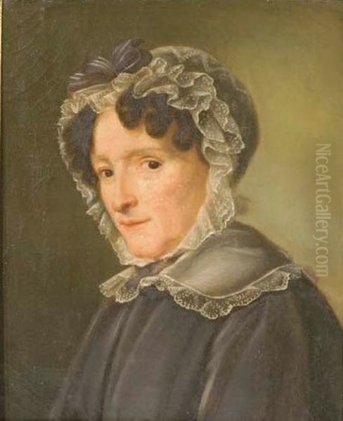 Portrait of the artist's mother, Marie Proteau, nee Bourdereau Oil Painting by Isabelle Pinson