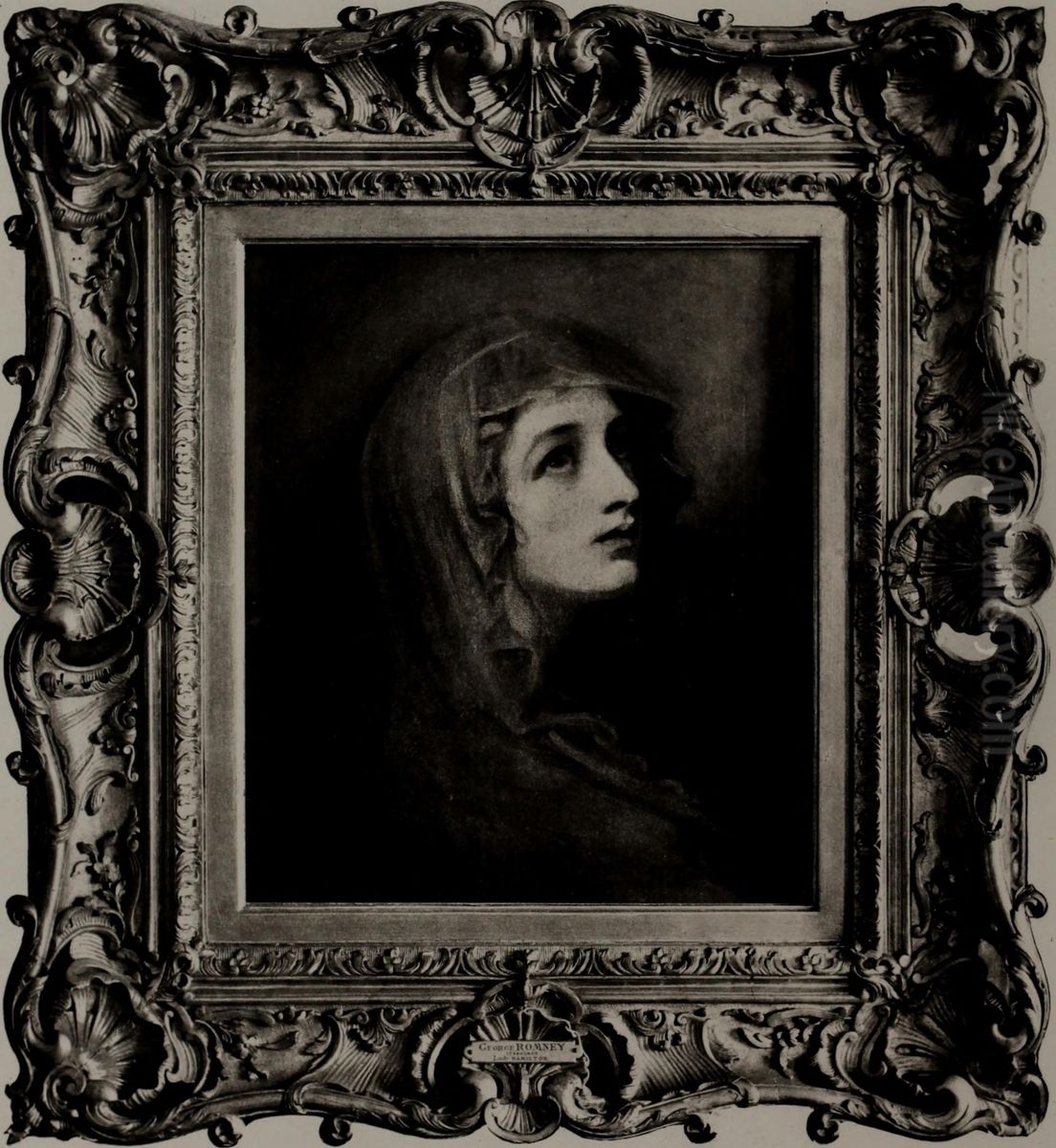 Lady Hamilton as Madonna Oil Painting by George Romney