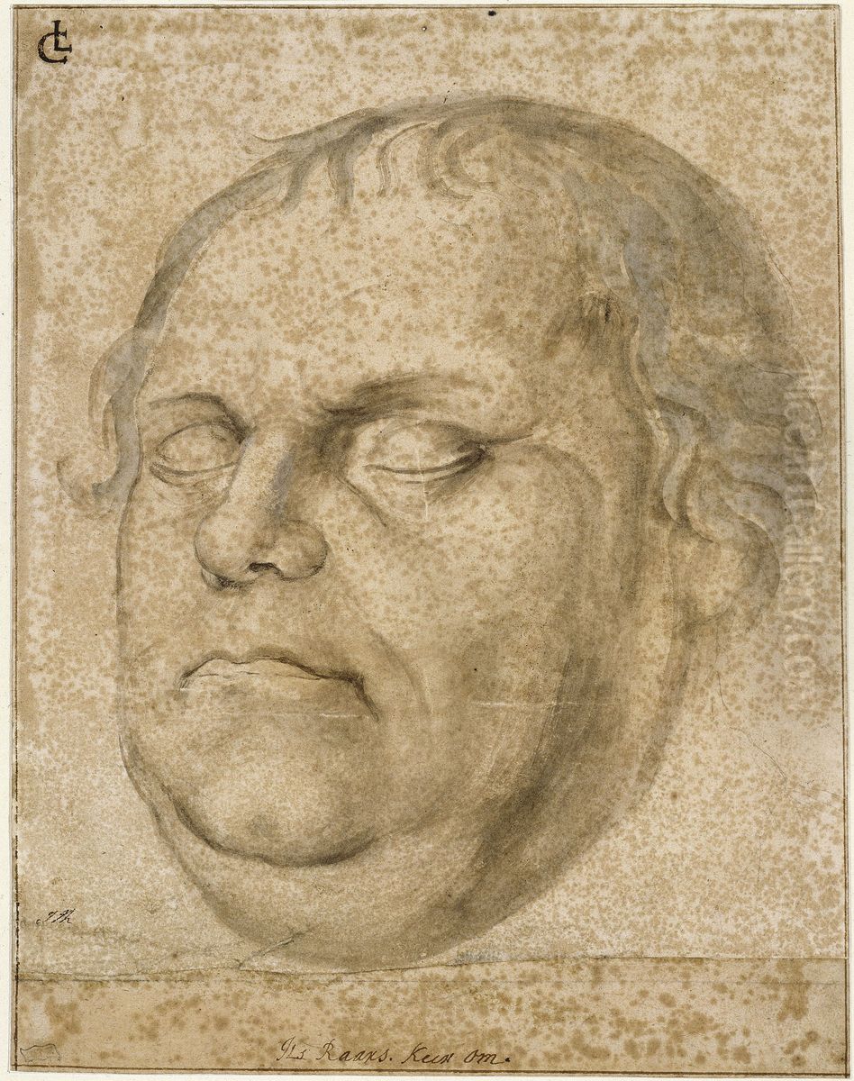 Portrait Sketch of the Dead Martin Luther Oil Painting by Lukas Furtenagel