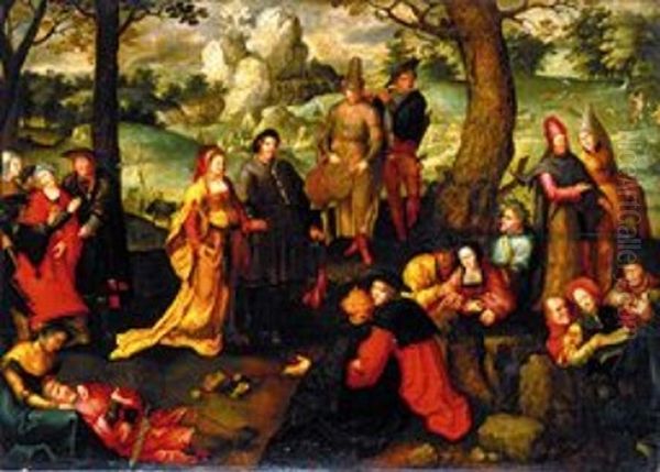 Scenes from the life of St. Mary Magdalene. Oil Painting by Lucas Van Leyden
