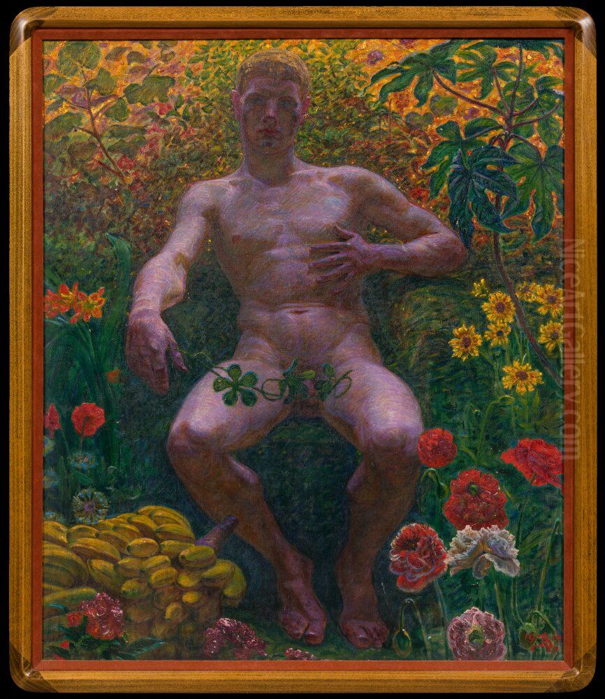 Adam in The Garden of Eden Oil Painting by Kristian Zahrtmann