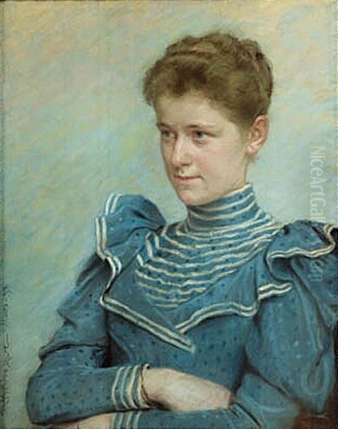 Portraet af Julie Reinhard, nee Vett. Oil Painting by Peder Severin Kroyer