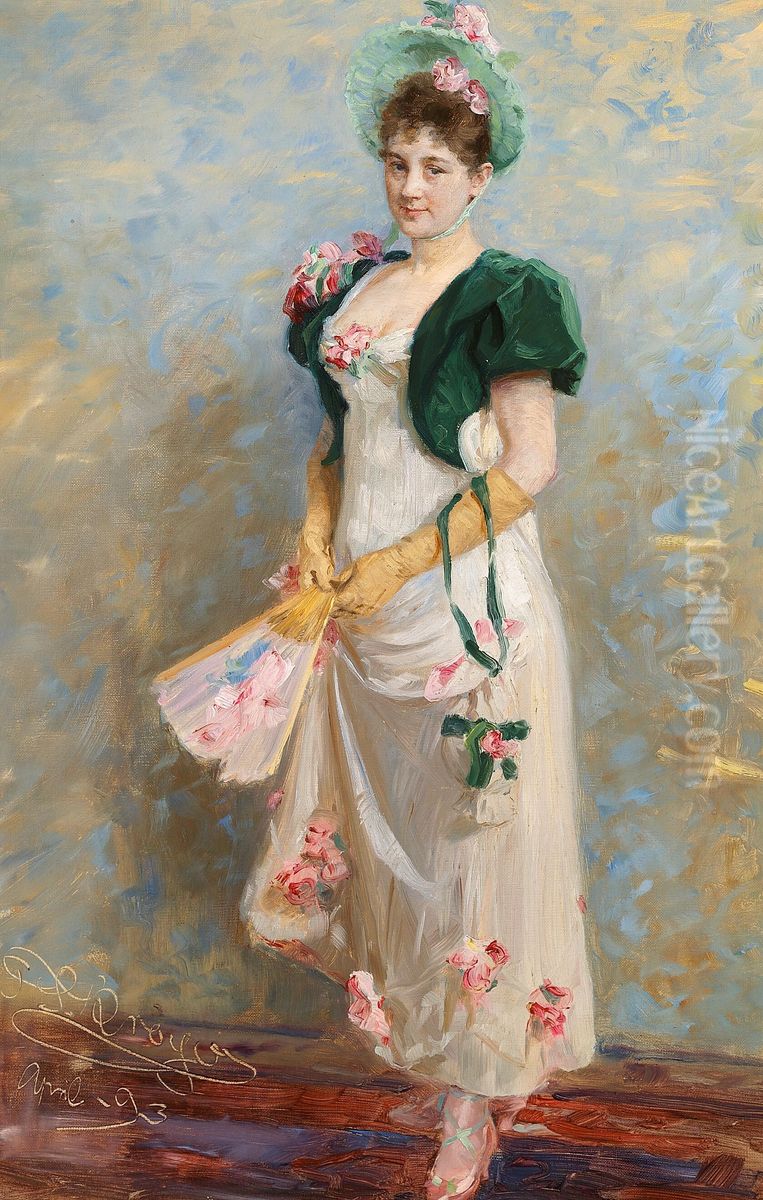 Actress at the Royal Danish Theatre Emma Thomsen in costume. Oil Painting by Peder Severin Kroyer