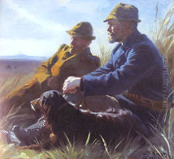 Forstudie til ,Skagens Jaegere' Oil Painting by Peder Severin Kroyer