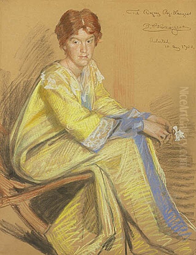 Portrait of Dagny Bjornson Langen. Oil Painting by Peder Severin Kroyer