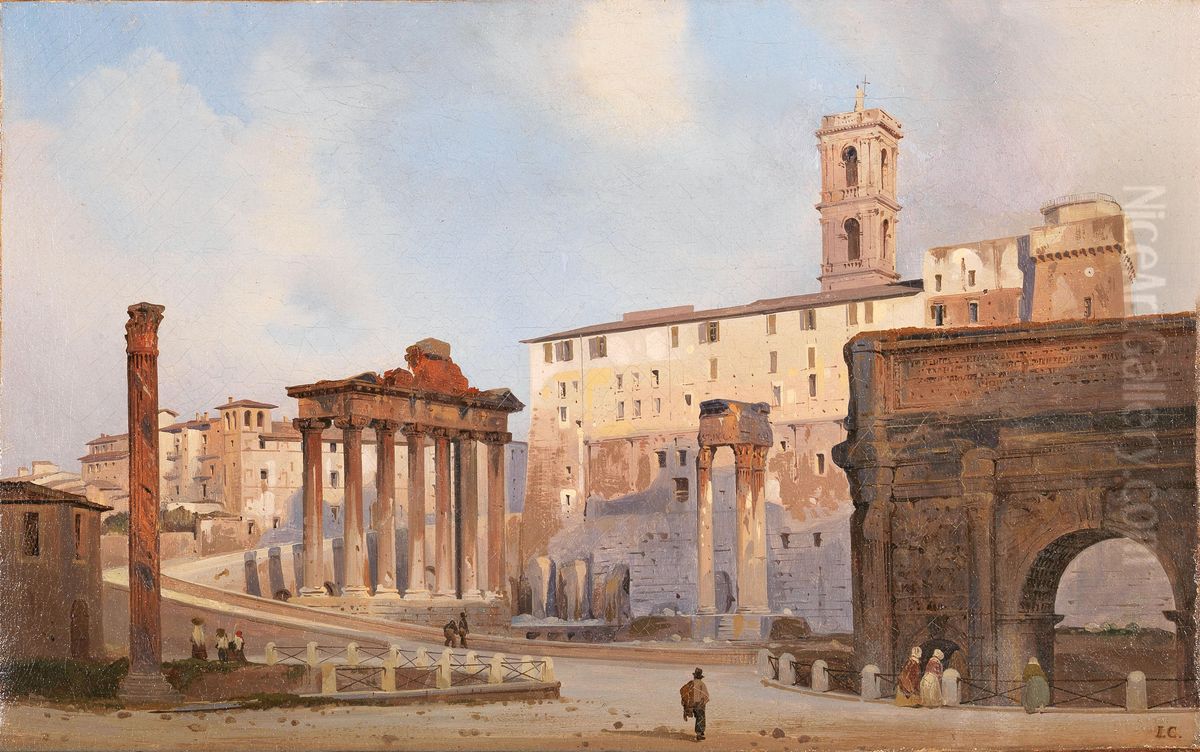 The Roman Forum Oil Painting by Ippolito Caffi