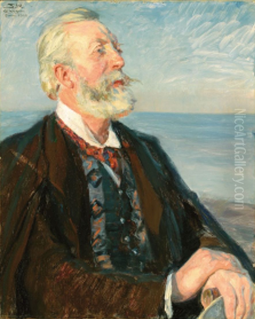 Study for portrait of Holger Drachmann. Oil Painting by Peder Severin Kroyer