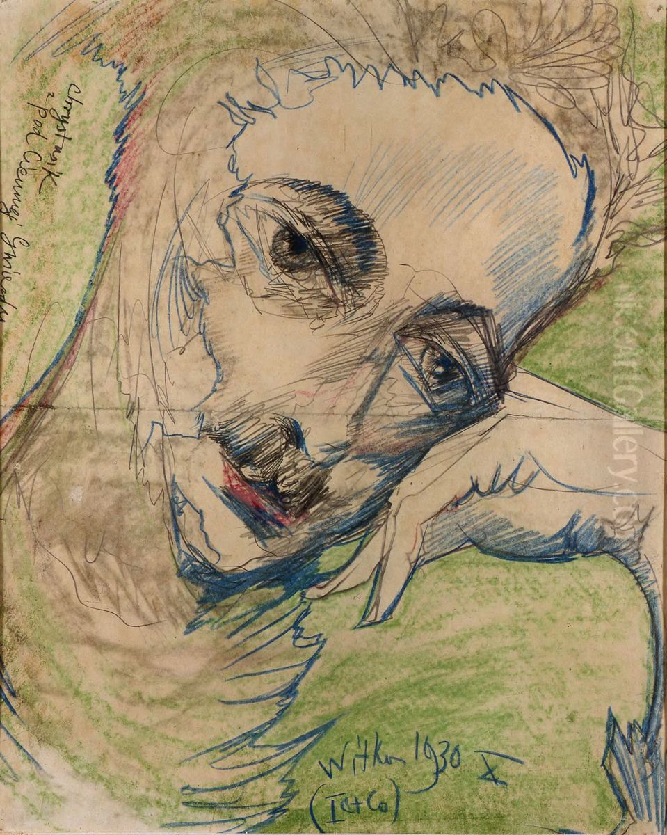 Portrait of Stefan Totwen Oil Painting by Stanislaw Ignacy Witkiewicz (Witkacy)