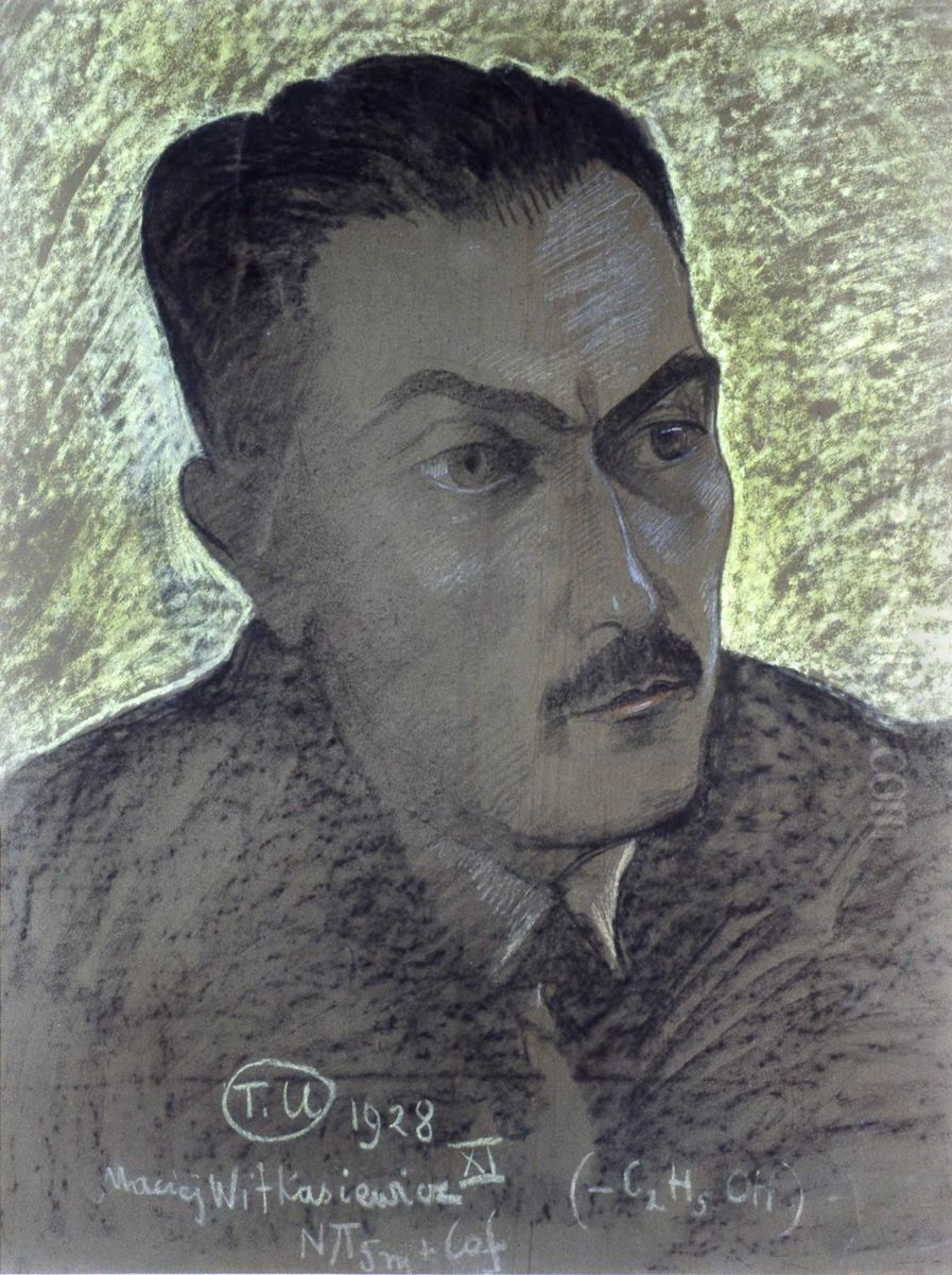 Portrait of Tadeusz Boy-Zelenski Oil Painting by Stanislaw Ignacy Witkiewicz (Witkacy)