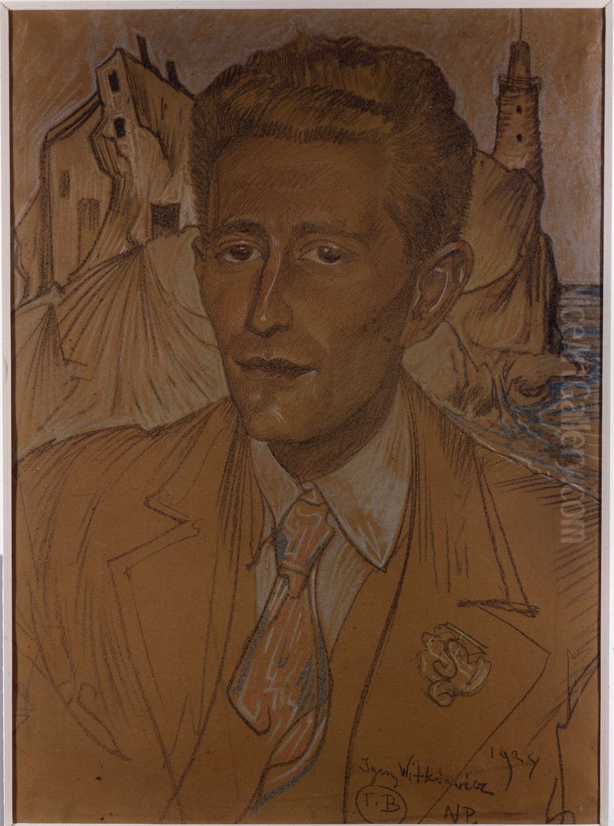 Portret pana Grossmanna Oil Painting by Stanislaw Ignacy Witkiewicz (Witkacy)