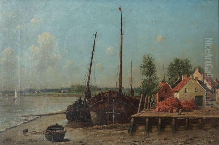 'zicht Op Burght' Oil Painting by Victor Buyle