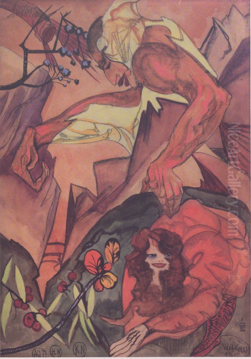 Kompozycja w skalistym pejzazu Oil Painting by Stanislaw Ignacy Witkiewicz (Witkacy)