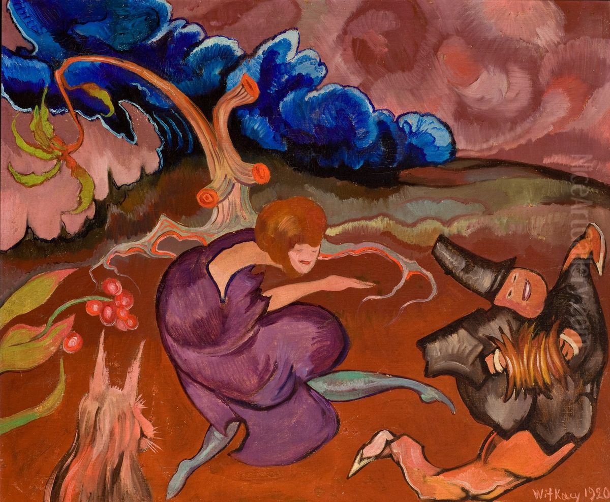 Kompozycja z tancerka Oil Painting by Stanislaw Ignacy Witkiewicz (Witkacy)