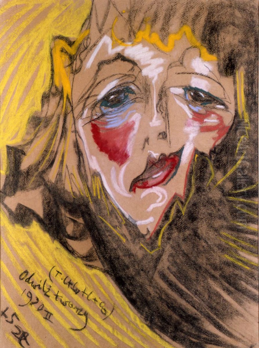Portrait of Nena Stachurska (The Thaw of the Face) Oil Painting by Stanislaw Ignacy Witkiewicz (Witkacy)