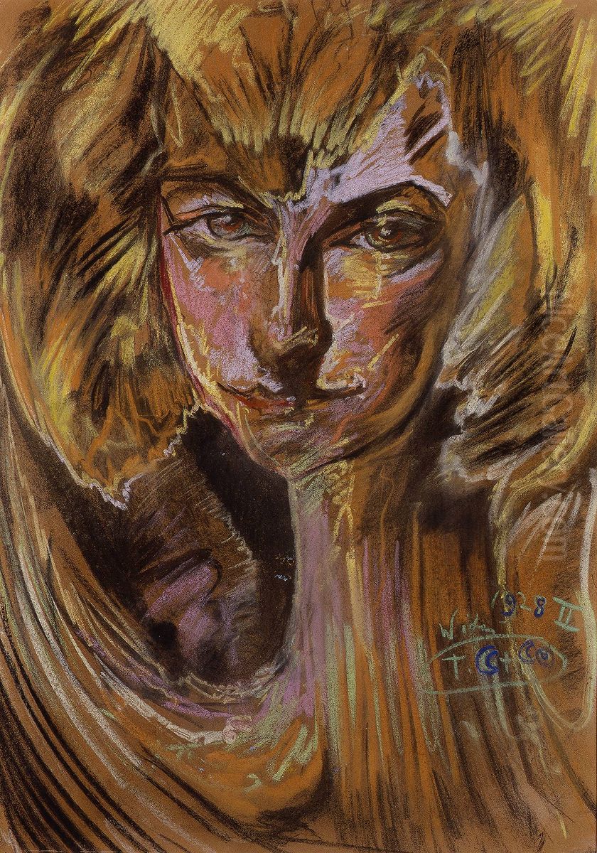 Portrait of Malgorzata Wanda Zukotynska. Sphinx Oil Painting by Stanislaw Ignacy Witkiewicz (Witkacy)