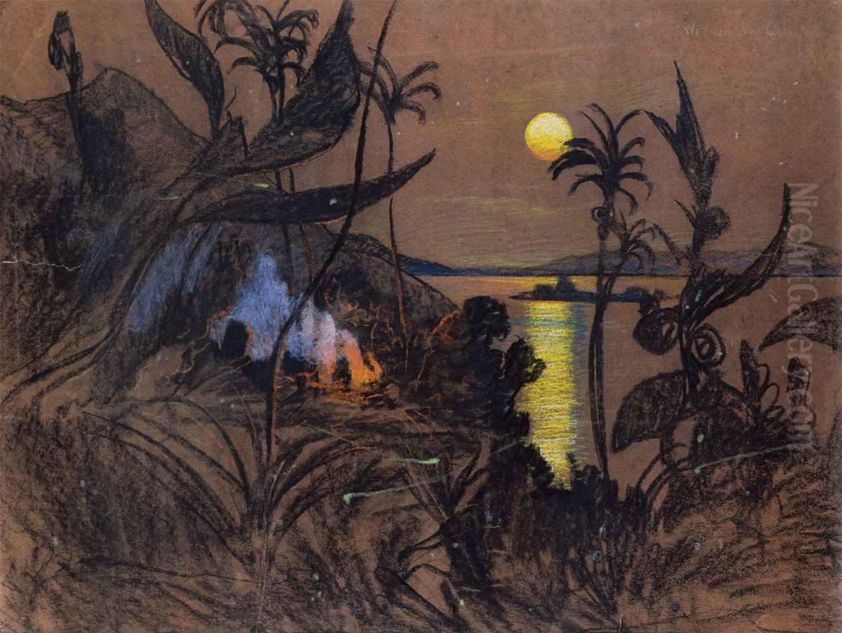 Pejzaz australijski Oil Painting by Stanislaw Ignacy Witkiewicz (Witkacy)