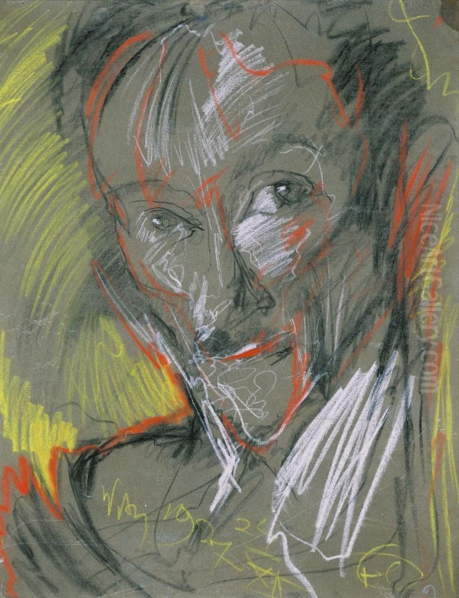 Portret Marcelego Staroniewicza Oil Painting by Stanislaw Ignacy Witkiewicz (Witkacy)