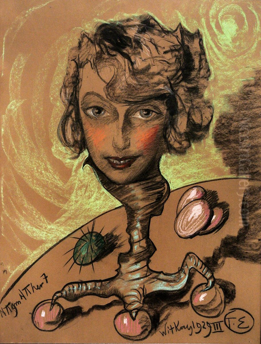 Portret Neny Stachurskiej Oil Painting by Stanislaw Ignacy Witkiewicz (Witkacy)