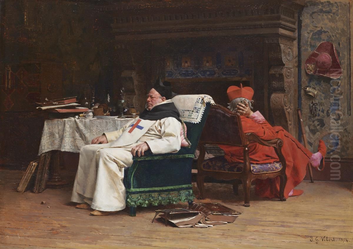 The Schism Oil Painting by Jehan Georges Vibert