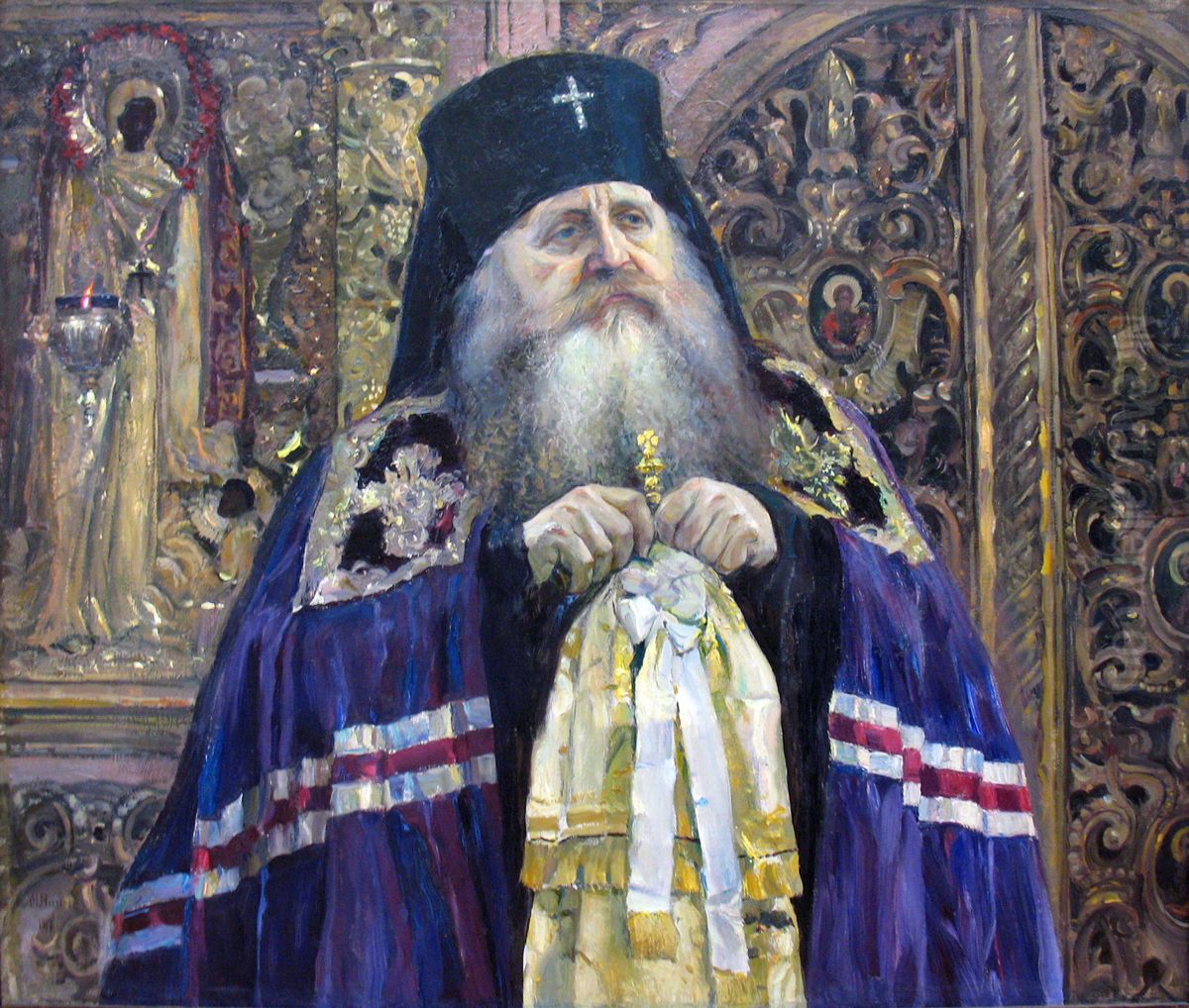 Archbishop Anthony (Khrapovitsky) Oil Painting by Mikhail Nesterov