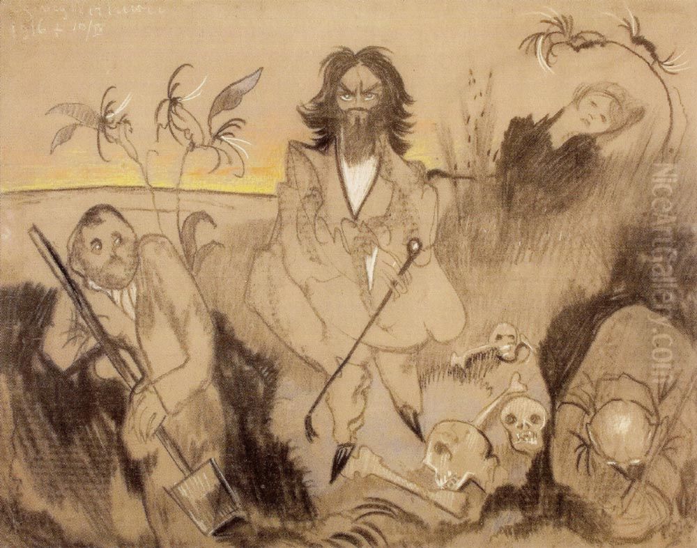 Gravedigger's monologue Oil Painting by Stanislaw Ignacy Witkiewicz (Witkacy)