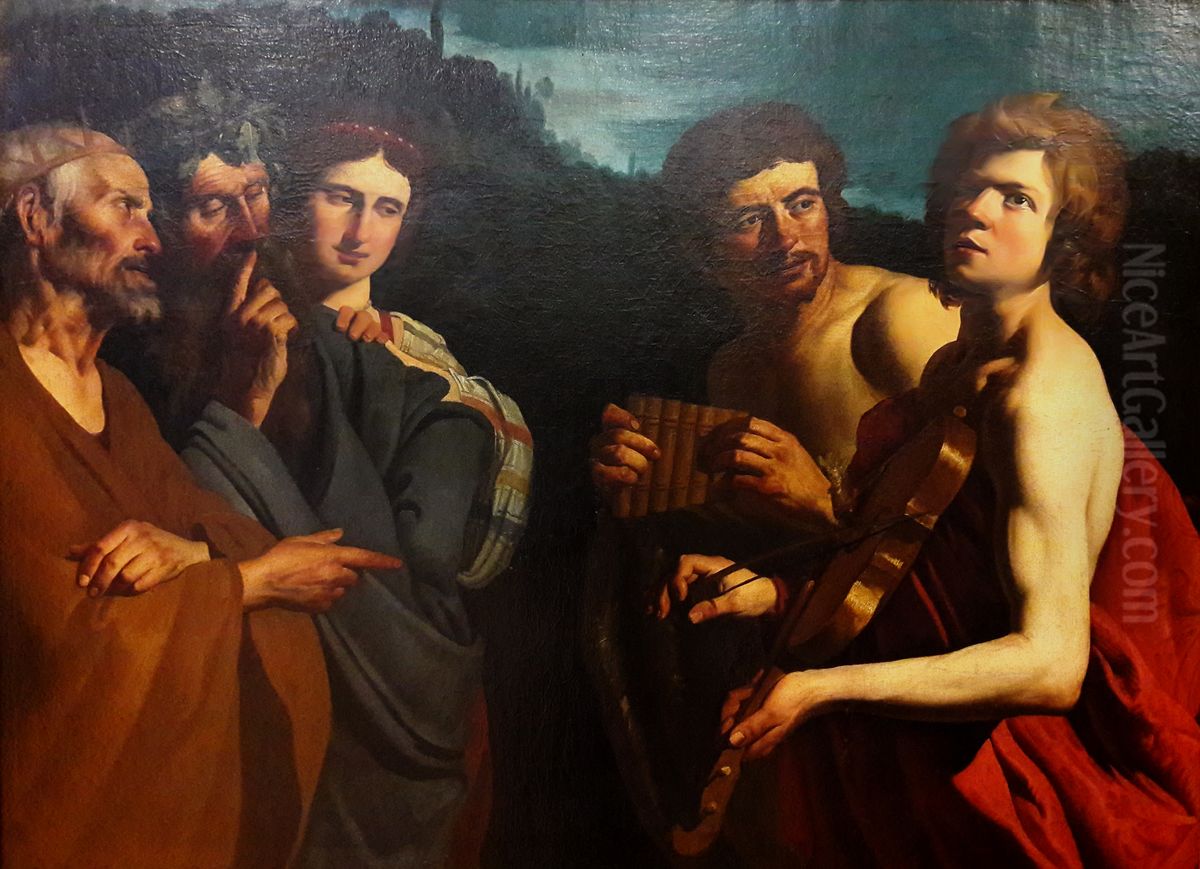 Judgment of Midas. Oil Painting by Gerard van Honthorst