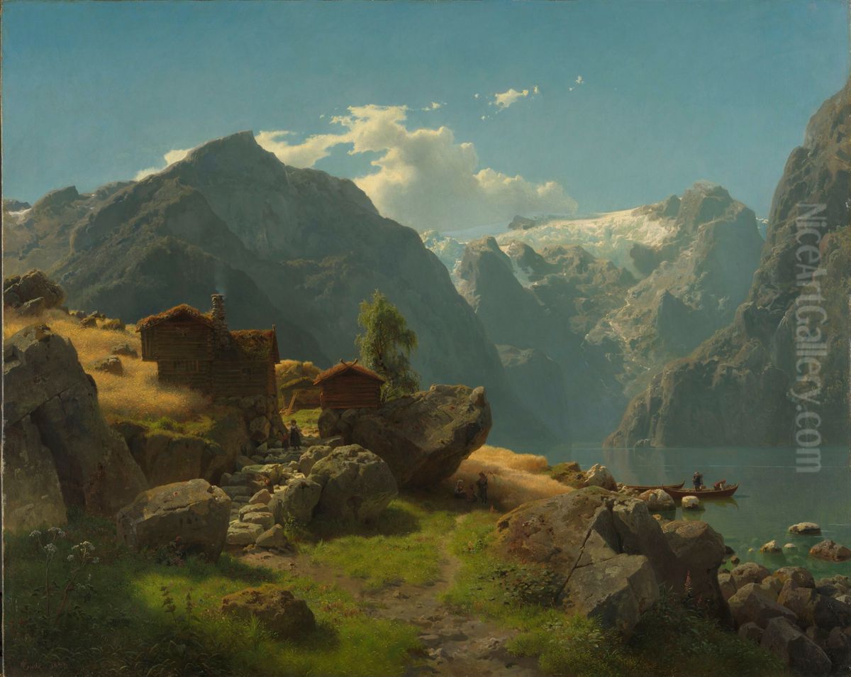 Balestrand Oil Painting by Hans Gude