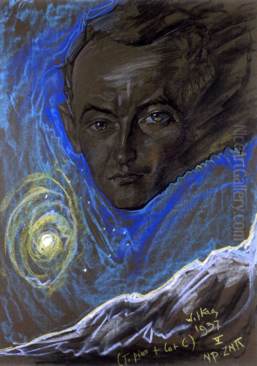 Portret Eugeniusza Lorka Oil Painting by Stanislaw Ignacy Witkiewicz (Witkacy)