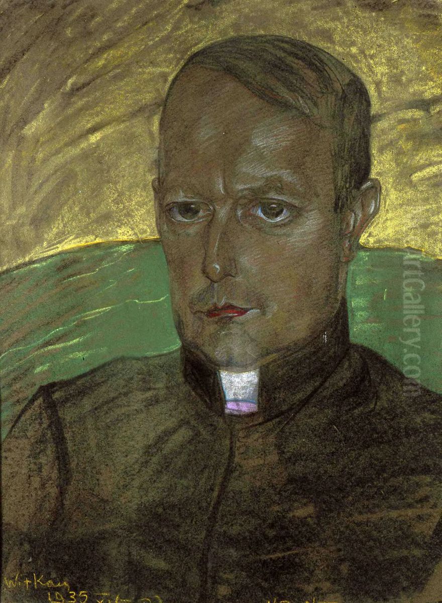 Portret H. Hilchena Oil Painting by Stanislaw Ignacy Witkiewicz (Witkacy)
