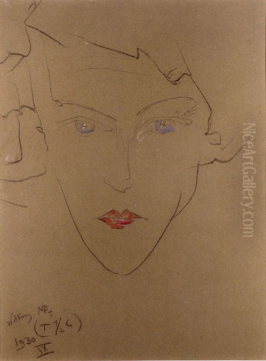 Portrait of Irena Landesman Oil Painting by Stanislaw Ignacy Witkiewicz (Witkacy)